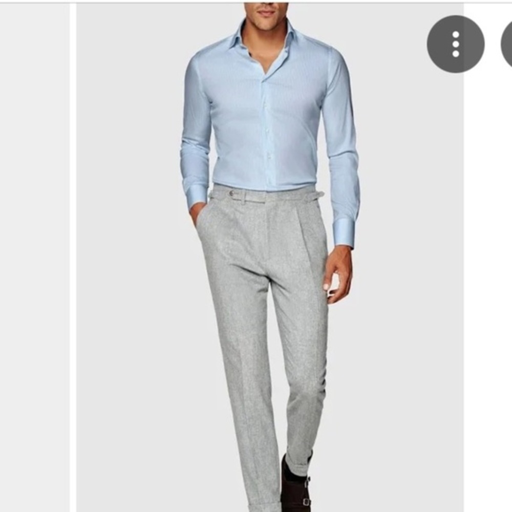 NWT Bernard Weatherill Light Blue Thin Stripe Shirt